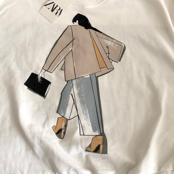 Zara combination graphic sweatshirt - Picture 8 of 11